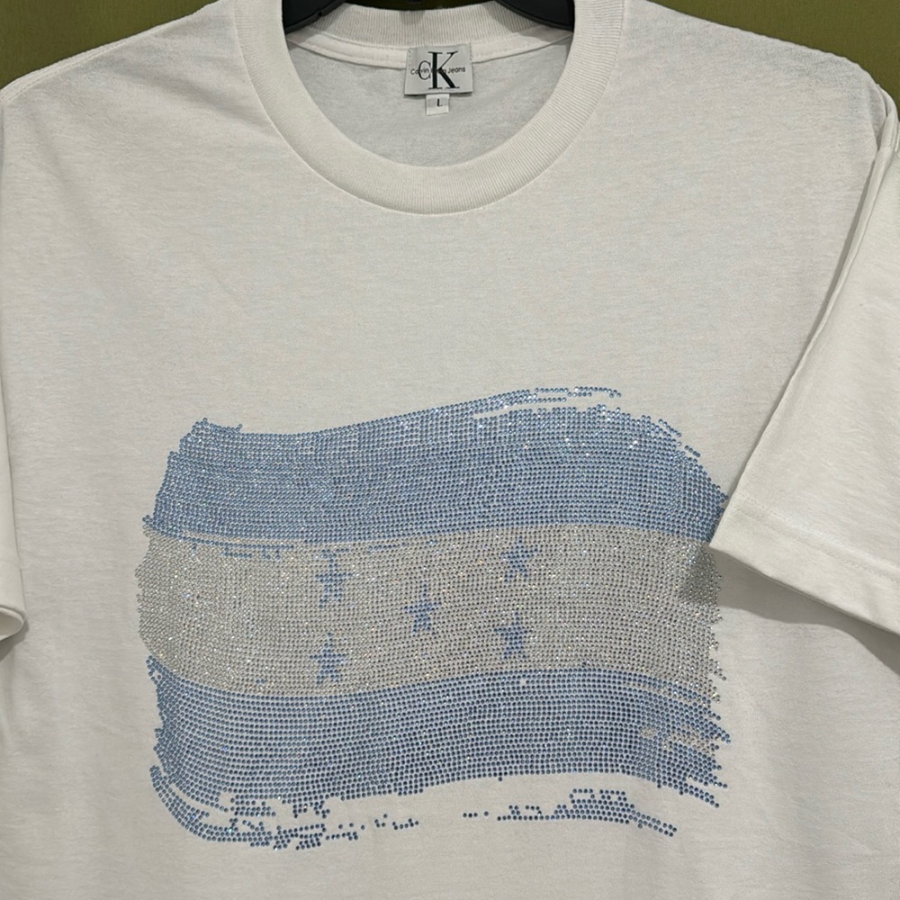 Vintage CK white Heavy Cotton Tee Shirt for Women Size L